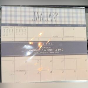 NWT Rae Dunn 2026 Magnetic 12 Month Calendar Pad Jan-Dec 2026 Thick Matte Paper